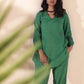 trueBrowns Green Cotton Dobby Relaxed Co-ord Set - Swadesiicart