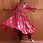 trueBrowns Pink Metallic Flared Anarkali Kurta Set | Swadesiicart