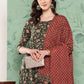 InWeave Women's Green Floral Motif Nyra Kurta Set With Dupatta - Swadesiicart