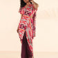 trueBrowns Maroon Muslin Ikat Ready to Wear Saree | Swadesiicart