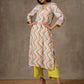 trueBrowns Multicolour Lehariya Printed Silk Kurta Pant Set | Swadesiicart