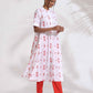 trueBrowns White Cotton Print Flared Kurta Set | Swadesiicart