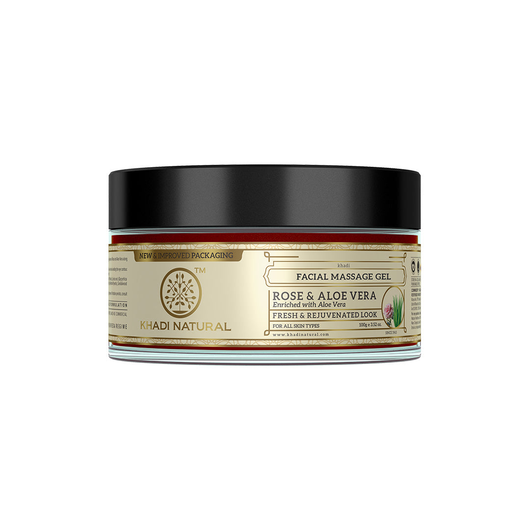 Khadi Natural Rose Aloe Vera Face Massage Gel Combo Pack Of 2 – 100gm Each