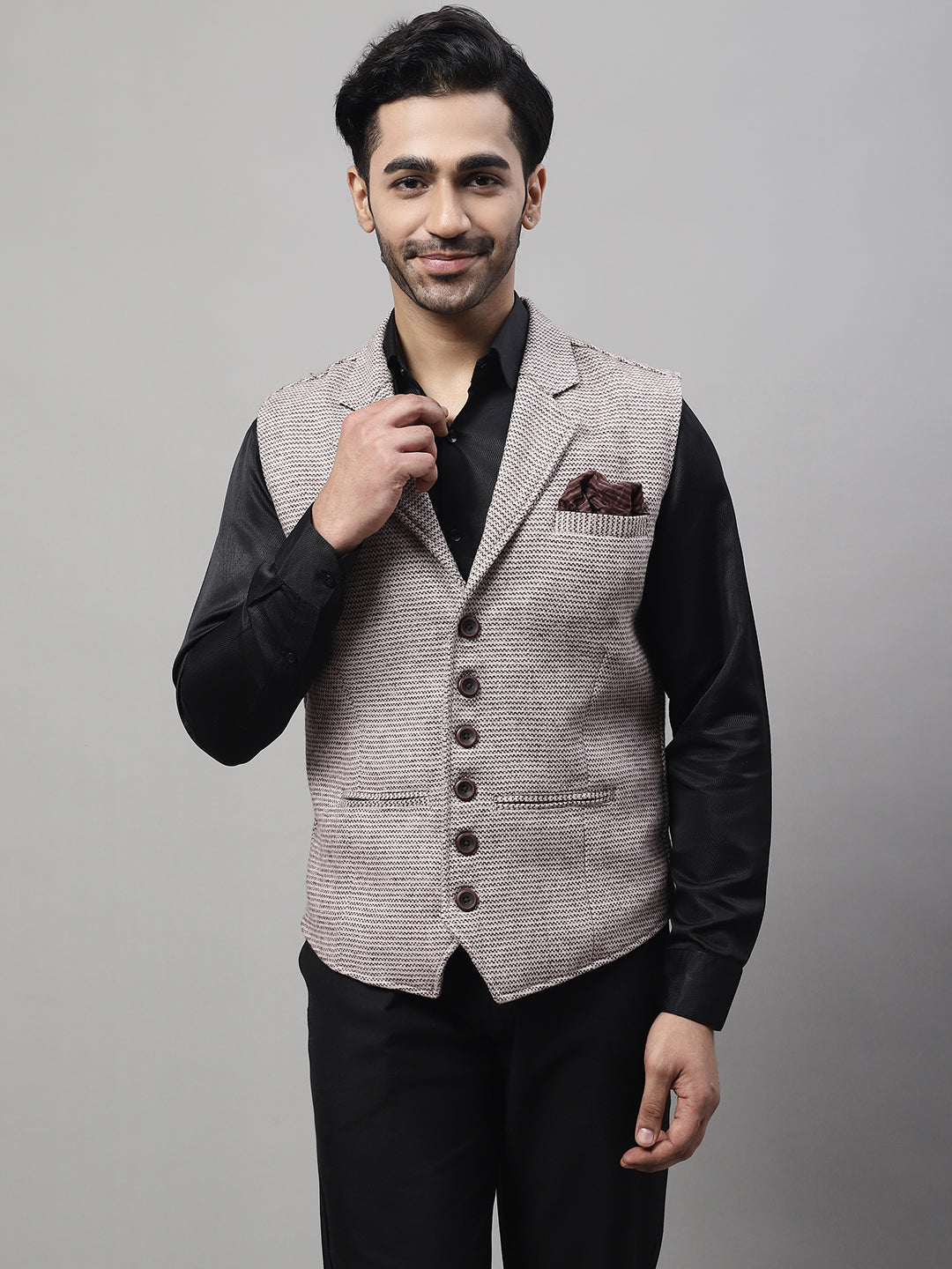 Even Apparels Men's Cream Pure Wool Nehru Jacket | Swadesiicart