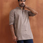 trueBrowns Men's Beige Cotton Short Kurta | Swadesiicart