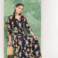 InWeave Women's Black Tropical Print Gota Long Dress - Swadesiicart