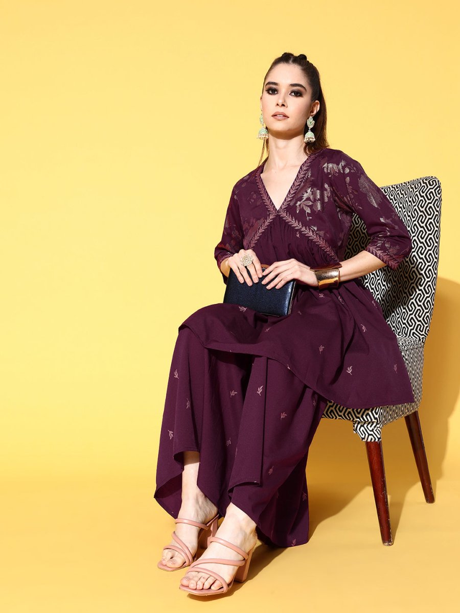 Ahalyaa Women Floral Printed Kurti with Sharara | Swadesiicart