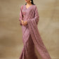 trueBrowns Dark Mauve Bandhani Printed SilkReady to Wear Saree | Swadesiicart
