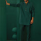 trueBrowns Men's Turquoise Dobby Co-ord Set - Swadesiicart