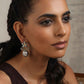 trueBrowns Silver Tone Oval Drop Earrings | Swadesiicart
