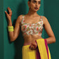 trueBrowns Off White Muslin Silk Floral Jaal Printed Scoop Neck Sleeveless Blouse | Swadesiicart