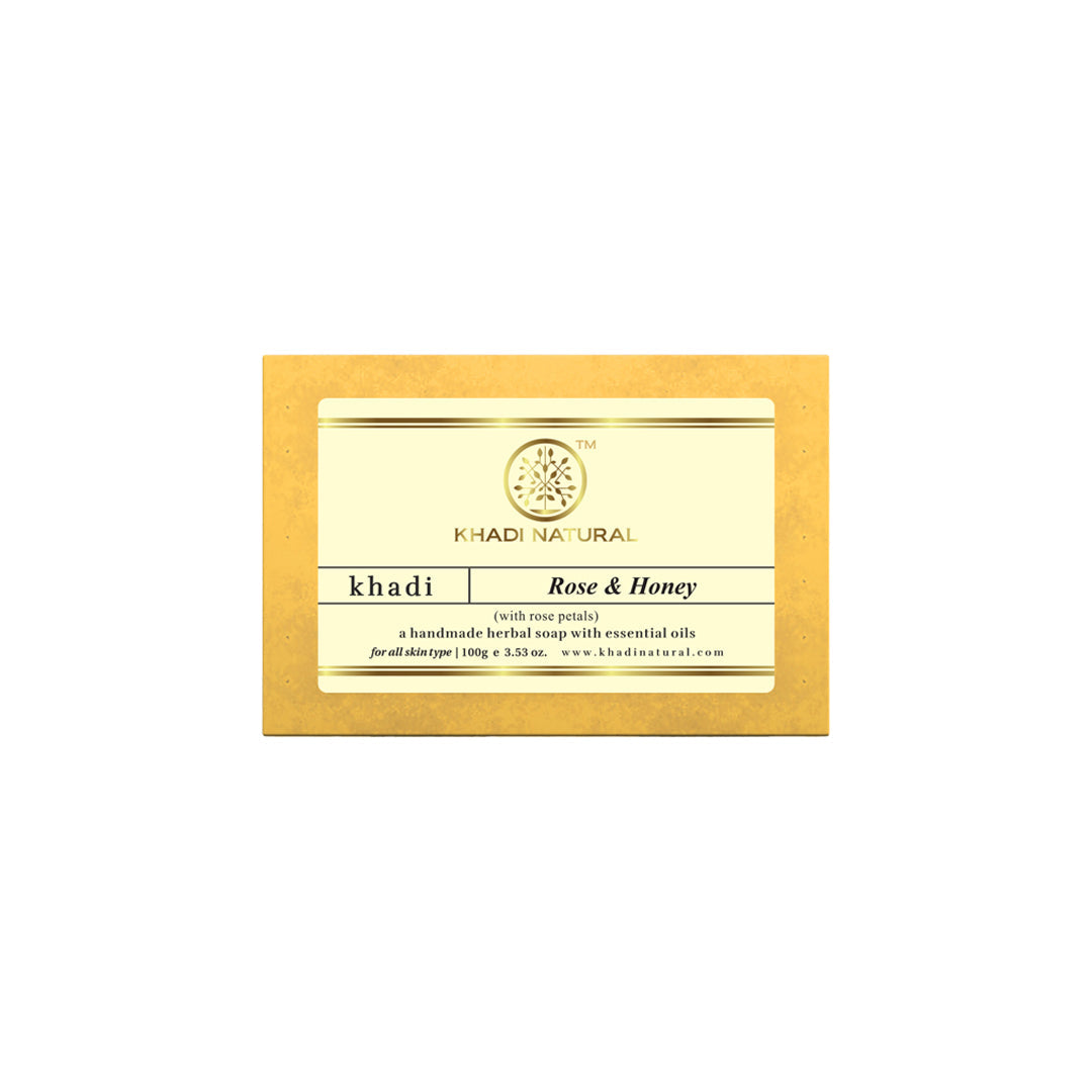 Khadi Natural Rose & Honey With Rose Petals Soap - 100gm