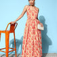 InWeave Women's Orange Paisley Print Raisa Back Detail Dress - Swadesiicart