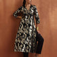 trueBrowns Black Metallic High Slit Kurta Set | Swadesiicart