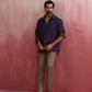 trueBrowns Men's Purple Cotton Shirt | Swadesiicart