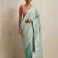 trueBrowns Blue Gold Metallic Ready To Wear Saree | Swadesiicart