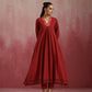 trueBrowns Maroon Cotton Dobby Kurta Set | Swadesiicart