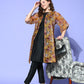 InWeave Women's Camel Brown White Rose Chintz Organza Cape - Swadesiicart