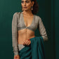 trueBrowns Grey Silk Full Sleeve Blouse | Swadesiicart