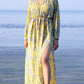 Noroke Vintage Crepe Yellow Vintage Printed Long Dress | Swadesiicart