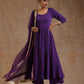 trueBrowns Violet Modal Satin Anarkali Set | Swadesiicart