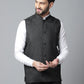 Even Apparels Men's Black Pure Wool Nehru Jacket | Swadesiicart