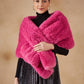 InWeave Women's Light Pink Long Faux Fur Cape - Swadesiicart