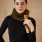 InWeave Women's Mehandi Green Fur Neckpiece - Swadesiicart