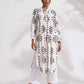 trueBrowns White Cotton Stripe Print Pleated Kurta Set | Swadesiicart