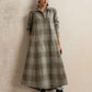 trueBrowns Green Check Flared Winter Dress | Swadesiicart