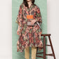 Ahalyaa Women Floral Printed Flared Sleeves Gotta Patti Crepe Kaftan Kurta | Swadesiicart