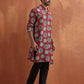trueBrowns Men's Rust Printed Kurta | Swadesiicart