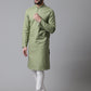 Even Apparels Green Pure Cotton Kurta With Band Collar | Swadesiicart