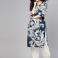 Antaran Blue Pure Cotton Printed Kurta Pant Set - Swadesiicart