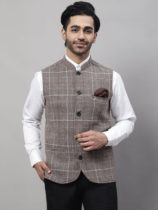 Even Apparels Men's Beige Pure Wool Nehru Jacket | Swadesiicart