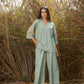 trueBrowns Blue Cotton Cutwork Embroidered Co-ord Set - Swadesiicart