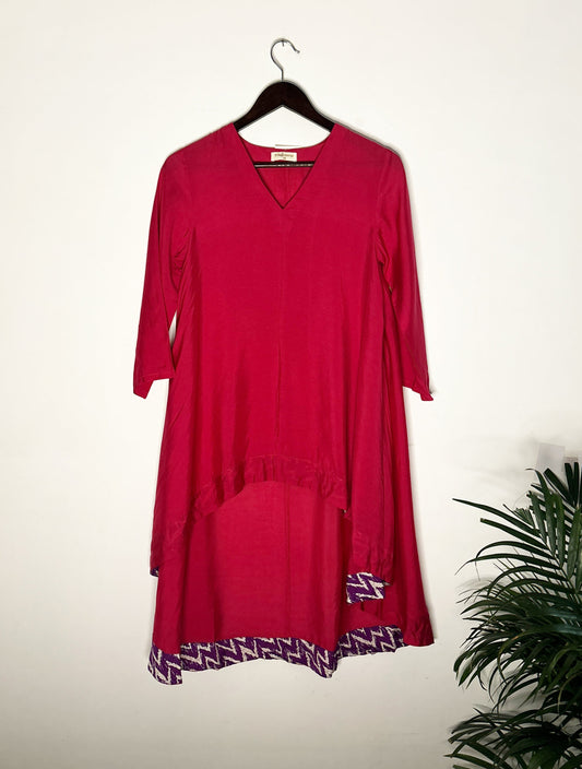 trueBrowns Pink Muslin Short Top | Swadesiicart