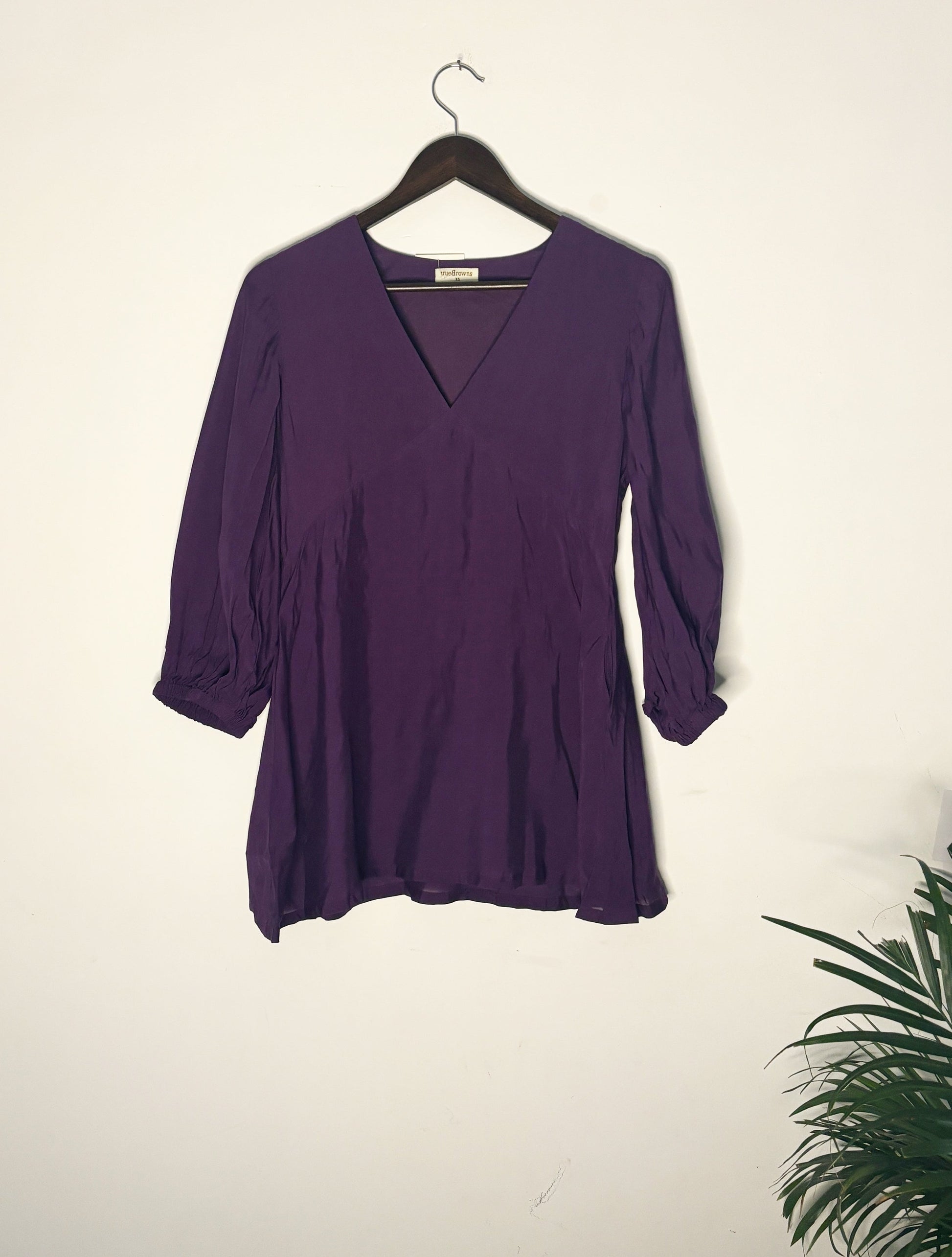 trueBrowns Purple Slub Top | Swadesiicart