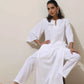 trueBrowns White Cotton Linen Kurta Pant Set | Swadesiicart