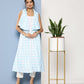 Ahalyaa Women Blue & White Checked Kurta | Swadesiicart