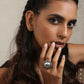 trueBrowns Silver Tone Dome Ring | Swadesiicart