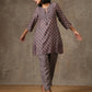 trueBrowns Grey Pink Floral Printed Silk Co-Ord Set - Swadesiicart