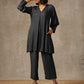 trueBrowns Black Solid Textured Co-Ord Set - Swadesiicart