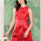 InWeave Women's Red Tie And Die Dress - Swadesiicart