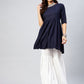 InWeave Women's Navy Blue Short Anarkali Kurta - Swadesiicart
