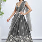 House of Panchhi Navy Blue Georgette Sequins, Mirror And Thread Embroidery Lehenga Choli & Dupatta | Swadesiicart