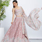 House of Panchhi Green Chiffon Position Print With Sequins Embroidery Lehenga Choli & Dupatta | Swadesiicart