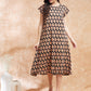 InWeave Women's Black Small Paisley Kalamkari A Line Dress - Swadesiicart