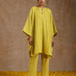 trueBrowns Lime Gold Cotton Oversized Round Co-Ord Set - Swadesiicart