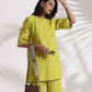 trueBrowns Lime Slub Co-ord Set - Swadesiicart